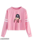 ELEVAJET Women's BTS GIRL Printed 100% Cotton Long Sleeve T-shirt (S-XL), vibrant floral design, perfect for summer fashion