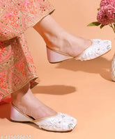 Synthetic bellie juttis - stylish hand embroidery designs for women & girls in various colors, perfect for casual, outdoor, or party wear. Eye-catching design offers an everyday fresh look in all seasons. Premium quality and specially designed to embrace graceful looks. Size options: IND-3, IND-4, IND-5, IND-6, IND-8 (India origin)
