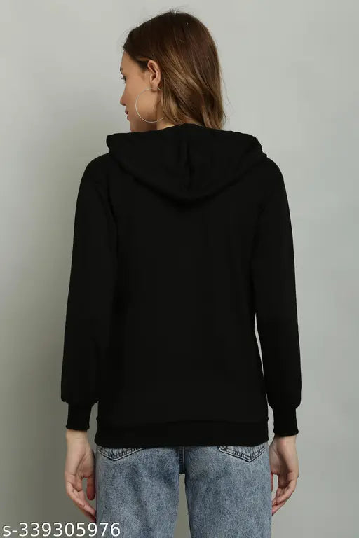 Fleece winter hood jacket, solid color fleece jacket for cold weather, AAIRAS brand on chest, long sleeves, size S-XXL, made in India