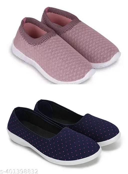 Canvas slip-on ballerinas by GAURAVI - trendy women's sport shoes in 2-pack, perfect for all occasions