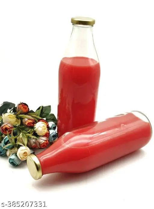 Transparent Xenon Cart 500ml glass airtight milk bottles for juice shakes & cold coffee. Dishwasher safe, leak-proof, and BIS/ISI certified. Glass bottle set for a healthy lifestyle, made in India