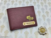 Customization wallets for men, personalized leather & canvas, featuring 2 compartments, ideal gift for dad, brother, husband, or boyfriend. Leather wallet for men, brown/black, with name personalization and optional charms