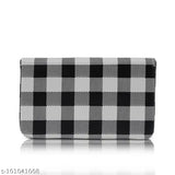 Faux leather checkered card holder, free size with 1 compartment for business and ID cards, stylish accessory for everyday use