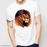 Lion animal colorful art design premium polyester t-shirt with short sleeves, perfect addition to versatile wardrobes for men. Available in sizes S-XXL