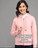 Peach women's huddy zipper warm sweater coat, free size western wear from India