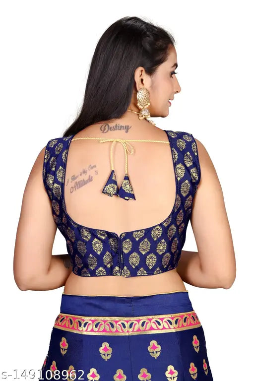 Art Silk Lehenga Choli collection, Indian traditional wear, semi-stitched Banarasi Jacquard silk