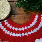 Handmade woolen baby frock by Vardhman Wool - sleeveless, self-design, 6-12 months, India