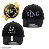 Black cotton baseball caps (pack of 2) - lightweight, durable, smooth. Ideal for most head sizes. Embroidered design makes you attractive, perfect for men and women. Origin: India