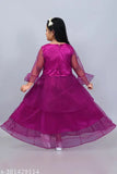 Net girls lahenga choli wedding dress with mirror work, A-line skirt and three-quarter sleeves, traditional Indian kids' party attire