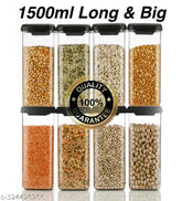 Unbreakable airtight, plastic dry fruit jar set of 8 - net quantity 15L, ideal for kitchen storage