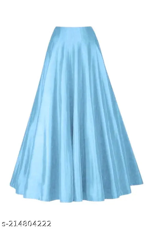 Silk Kali pattern maxi skirt, solid net, full length 40 inches, free size waist 28-44