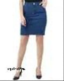 Navy Blue Denim Mini Skirt with Zipper, lightweight & breathable, women's fashion, trendy straight fit, denim skirt for all body types, size range 26-46 inches