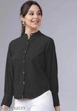Solid long-sleeved stylish shirt for women (XS - L), Indian-made fashion apparel