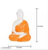 White handcrafted Polymarble meditation Buddha statue (55cm), Indian masterpiece for peaceful home decor