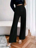 Black cotton lycra palazzo and karara for women with golden cahin design, solid net trendy latest fashion accessory