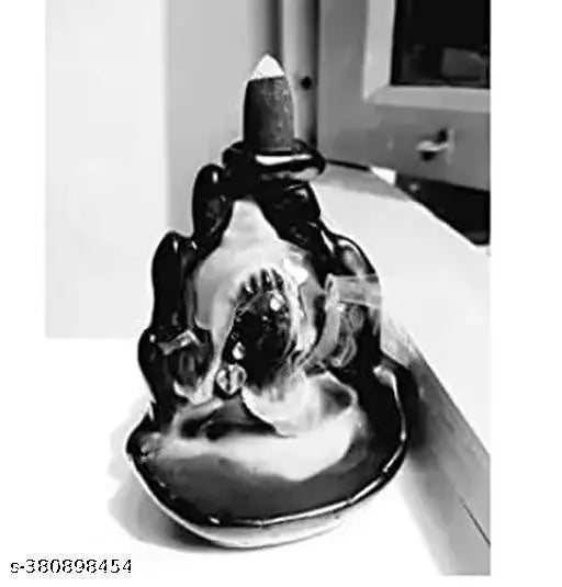 Poly Resin Adi Shankara Statue with 51 Backflow Incense Cones, handcrafted Lord Adiyogi Mahadev decorative showpiece, 8 cm x 11 cm x 10 cm size