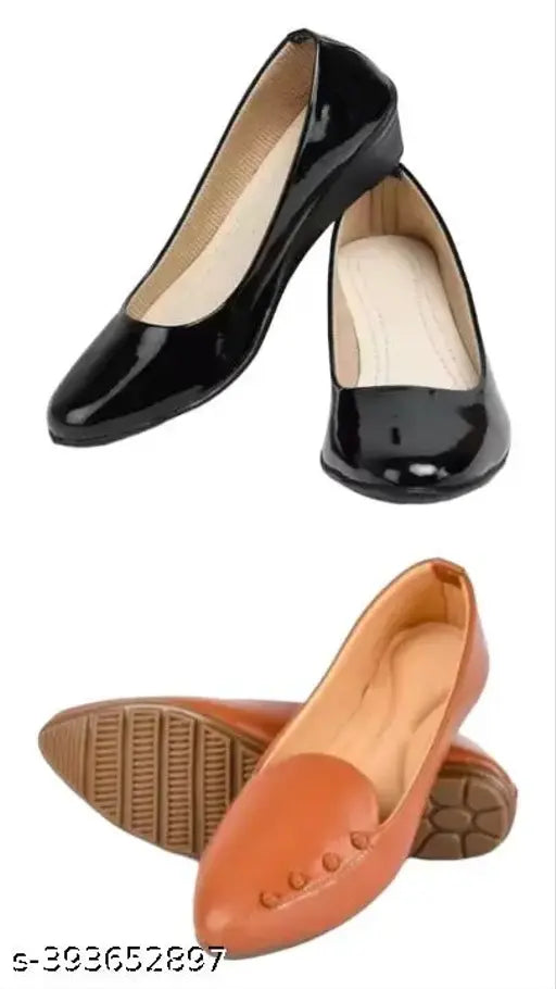 Synthetic leather perforated bellies sandals (PACK OF 2) - Fashionable ethnic fancy footwear for women & girls from Ashakti's latest collection