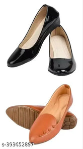 Synthetic leather perforated bellies sandals (PACK OF 2) - Fashionable ethnic fancy footwear for women & girls from Ashakti's latest collection