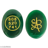 Green jade Zibu coin, certified angle number, attracts money & wealth, natural cabochon oval shape Feng Shui symbol of abundance
