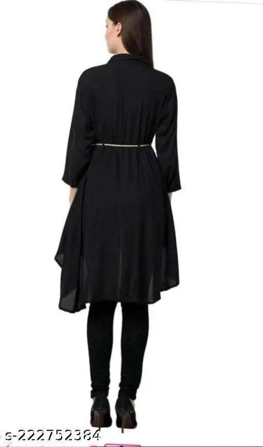 Stylish glamorous women's kurti, solid three-quarter sleeve dress, high-quality fabric, Indian origin