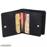 Gittak Black Faux Leather Wallet for Men, 6 card slots, 1 coin pocket, hidden compartments, currency storage, ID slot - modern, stylish, gift-worthy accessory