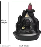 Resin Adi Shankara MotherSon Idol Smoke Fountain, Kedarnath Dham & Adimandir Smoke with 20 incense cones - Indian spiritual decor item, 10.5cm tall
