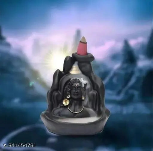 Resin Adiyogi and Hanuman ji Smoke Backflow Showpiece Combo with 21 free cones, Indian idols & figurines for home decoration