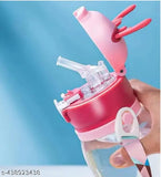 Multi-colored BIS/ISI certified kids sipper straw water bottle, leak proof and lightweight for easy handling, made from plastic