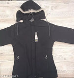 Graceful Women PU Jacket (L: 19in bust, 26in length; XXL: 21in bust, 28in length). Solid waterproof design with zip closure for effortless wear