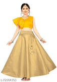 Girls Lehenga Choli Ethnic Wear, mirror-embellished silk cotton blend, 100% satisfaction guaranteed, traditional Indian attire for ages 2-15 years, suitable for all occasions and seasons, dry clean only, handcrafted in India