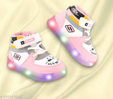 Handly Collection EVA LED Velcro shoes for kids (GlowT101Pink), lightweight, breathable, and stylish sports shoe with color-changing lighting effect