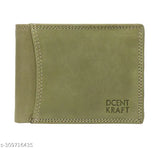 Genuine leather green coin pocket wallet for men, features RFID blocking, 7 card slots, 2 hidden pockets, and 2 big cash compartments