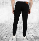 Elegant designer funky print black denim jeans men (size 28/30/32), trendy black jeans India