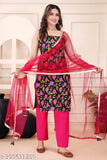 Viscose rayon printed kurta Duptta sets with three-quarter sleeves, pack of 3 in various sizes (XS-XL), originating from India