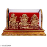 Indian Pankhuri Enterprises Lakshmi-Ganesh-Saraswati Idol Murti for Pooja Room or Living Room, Diwali decoration