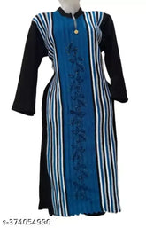 Embellished long sleeve Garam Kurti in warm wool, perfect for winter daily wear