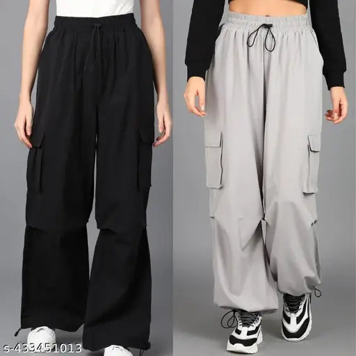 Classic retro polycotton women's trousers in solid net, two pieces, sizes XS, S, M from India