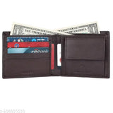 Genuine leather RFID wallet, trendy solid design for men's essentials, safeguards valuables with style