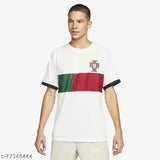Portugal 2021-2022 football t-shirt, polyester short sleeves with printed design. On model wearing size L