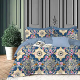 Luxury premium cotton double bedsheet with zipper pillow covers (90x90), ideal for summer. Super soft, high-quality stitching, no color bleeding or allergies. Double bed chadar, 100% size guarantee