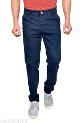 Men's solid denim slim fit stretchable jeans, India-made for a cool and classy look, size 32 (28 waist, 41 length, 37 hip)