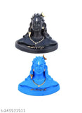 Black polyresin Adi Shankara Lord Adiyogi Shiva statues, pack of 2 for home decor and car dashboard