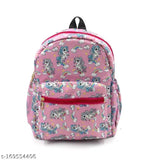 Attractive unicorn printed mini polyester backpack, perfect for a girl's everyday outings, free size (9cm x 10cm x 30cm), made in India