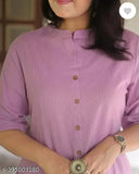 Cotton Kaatha kurta palazzo set, solid patterned Indian cotton outfit with short sleeves for women