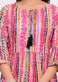 Multicolor viscose rayon Anarkali Kurta for women, short-sleeved printed combo on display
