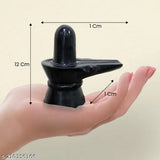 Black marble Shivling, medium heavy weight, 12 cm high, ideal for home decor and pooja