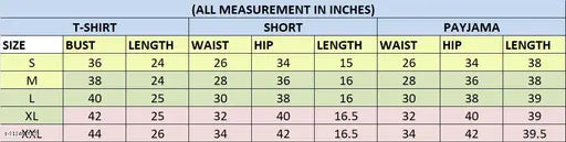 Premium quality women's night suit top & shorts set in polycotton fabric, printed net pattern, short sleeves, PACK OF 2 PCs on display