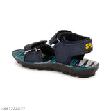 Patent leather blue/ylw sandal for kids, durable printed net design, perfect fit with buckle fastening - India origin