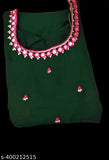 Beautiful green bandhni Georgette dupatta with embellishments, digital print, and mirror work on maxi dress
