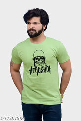 Ditsy cotton half sleeve T-shirt, printed net pattern, short sleeves, regular fit